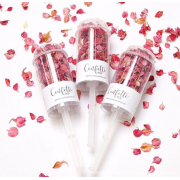China Novelties Real Dried Rose Petal Biodegradable Confetti Wedding Push Pop Confetti Cannon